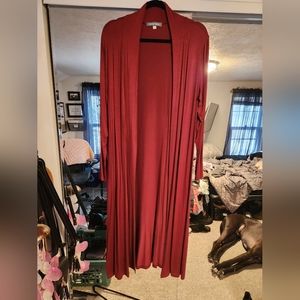 Long sleeved maroon cardigan